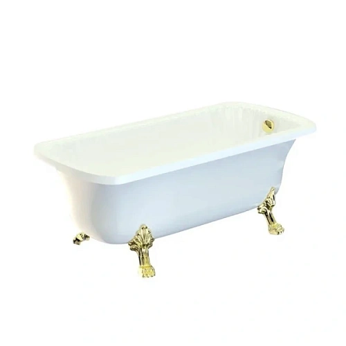 Ванна из искусственного камня Migliore Olivia 174х80 см фурнитура золото - фото 2