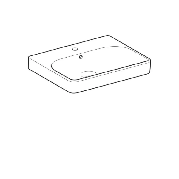 Раковина Geberit Smyle Square 60 см с отверстием под смеситель 500.229.01.1 (детальная фотография), одинарные