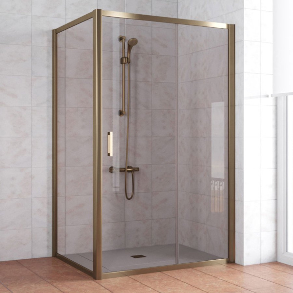 Душевой уголок профиль бронза стекло бронза Vegas-glass ZP+ZPV 135*100 05 05 (детальная фотография)