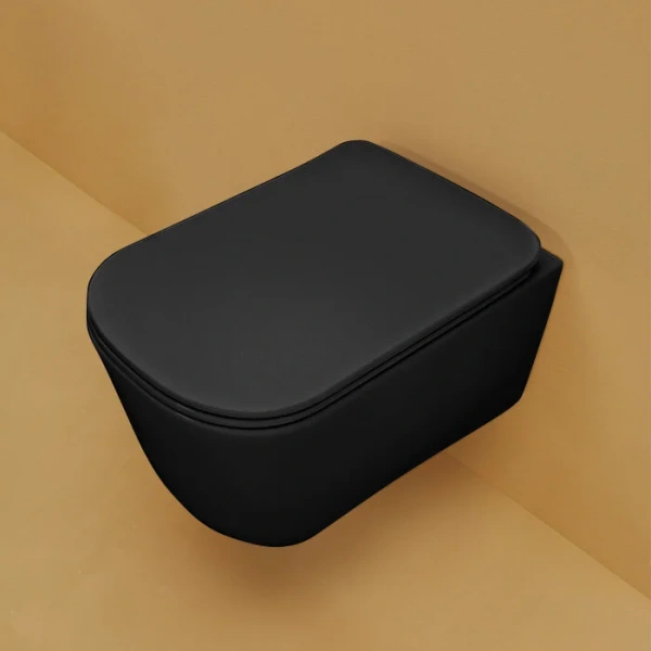 Унитаз подвесной Kerasan Tribeca черный матовый 511431 (детальная фотография), подвесные, встраиваемые