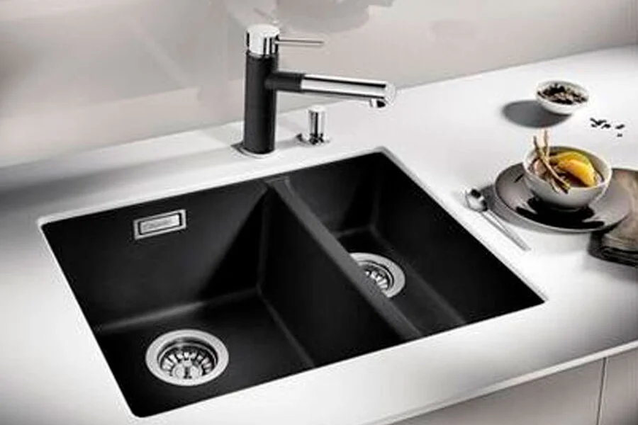 Мойка для кухни Blanco Rotan 340/160-U 55 см белый 523078 (детальная фотография), из искусственного гранита