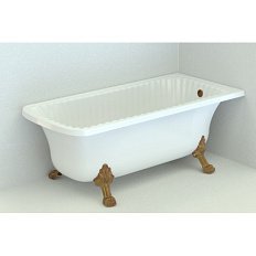 Ванна из искусственного камня Migliore Olivia Angolare 174х80 см фурнитура бронза