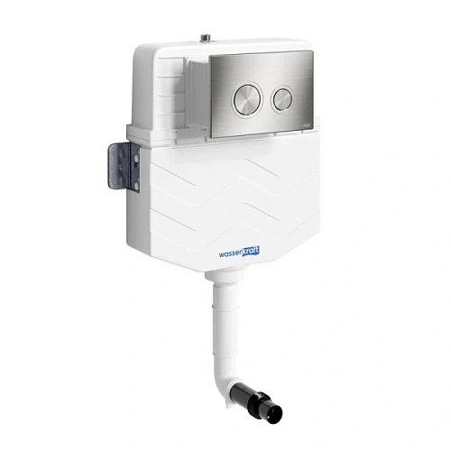 Бачок скрытого монтажа WasserKRAFT Aller с кнопкой смыва никель - фото 1