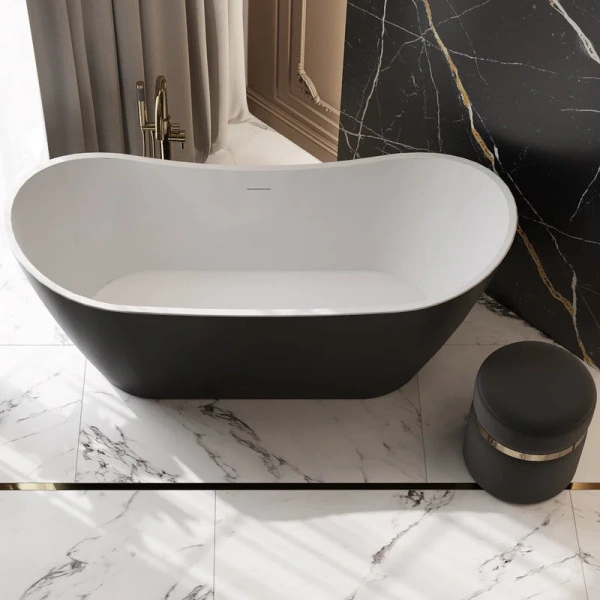 Ванна акриловая Corpa Nera Paganini CN130118, 170 х 80 см, черный матовый (детальная фотография), овальные