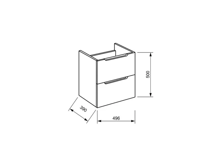 Тумба под раковину подвесная BelBagno Etna 39 50 см rovere moro ETNA39-500/390-2C-SO-RW-P (детальная фотография), в наличии
