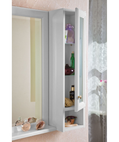 Шкаф для ванной, петли справа, цвет белый матовый, фурнитура золото, La Beaute Michel SMI24LBO.Dx.O.OR (детальная фотография) index_1