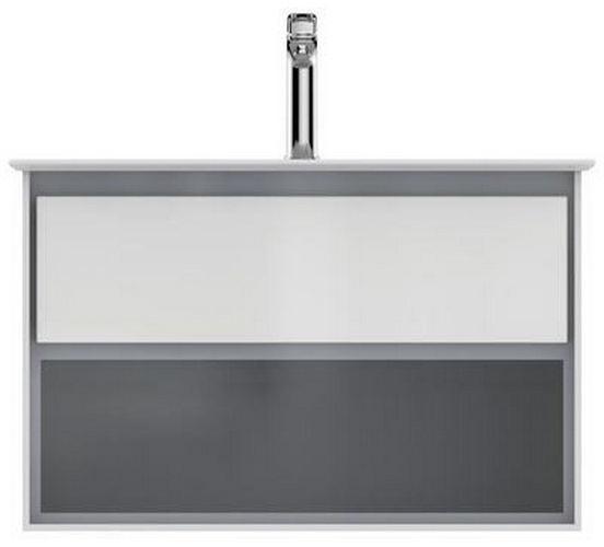 Тумба под раковину подвесная Ideal Standard Connect Air 80 см белый глянцевый, светло-серый матовый E0827KN (детальная фотография), современная, hi-tech