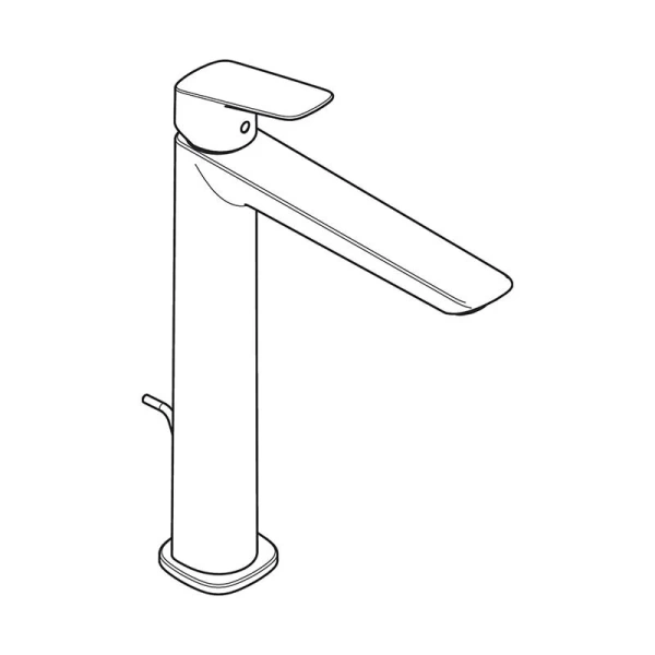 Смеситель для раковины Hansgrohe Logis матовый черный 71257670 (детальная фотография), высокие, из латуни, округлая форма, с донным клапаном