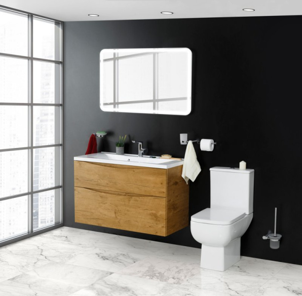 Унитаз-компакт BelBagno Aurora BB8604CPR/SC белый (детальная фотография), с бачком