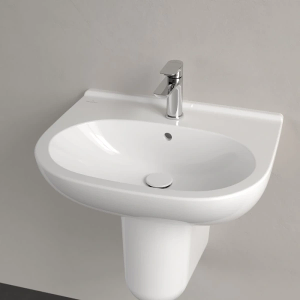 Раковина Villeroy & Boch O.novo 60 см с покрытием CeramicPlus 516060R1 (детальная фотография), белые