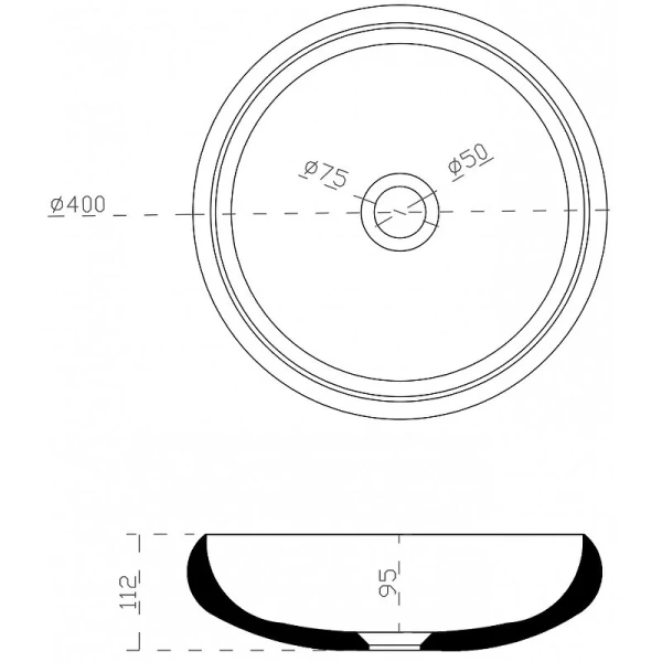 Раковина Abber Stein 40 см белая матовая AS2613 (детальная фотография), современные, hi-tech