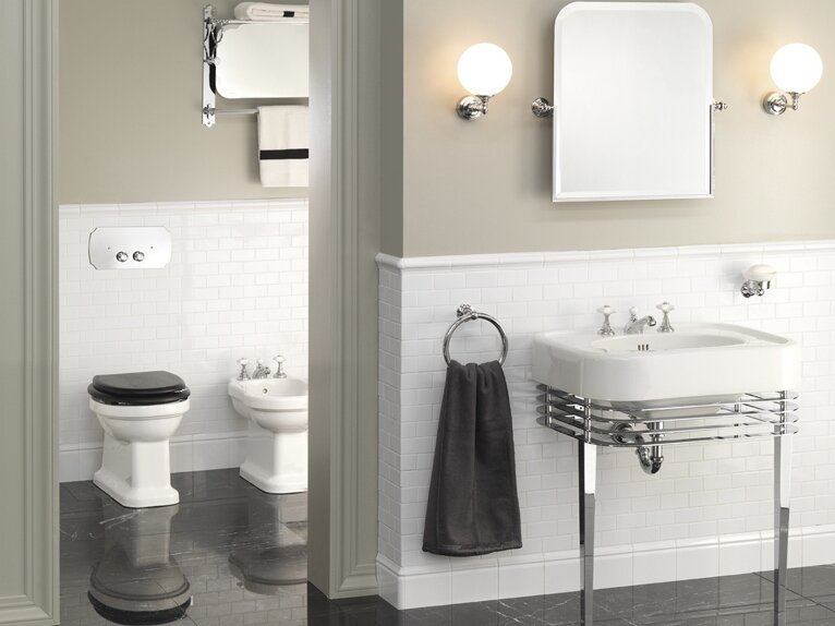 Раковина консоль Devon&Devon Blues DEWDBLUES, DEWIDEBLUES (детальная фотография), белые, черные