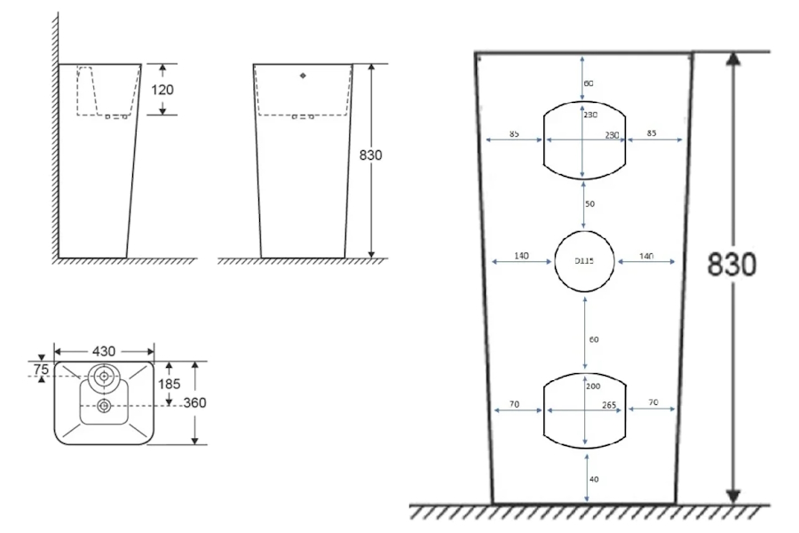 Схема (детальная фотография), прямоугольной формы, моноблок