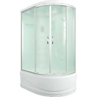 Душевая кабина левосторонняя, задняя стенка белая, стекло матовое, Erlit Comfort ER4512TPL-C3