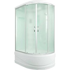 Душевая кабина левосторонняя, задняя стенка белая, стекло матовое, Erlit Comfort ER4512TPL-C3