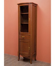 Шкаф-пенал, петли слева, цвет орех матовый, фурнитура золото, La Beaute Nora