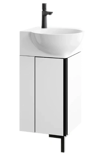 Тумба под раковину напольная Aqwella Porto 36.5 см белая с черным - фото 2