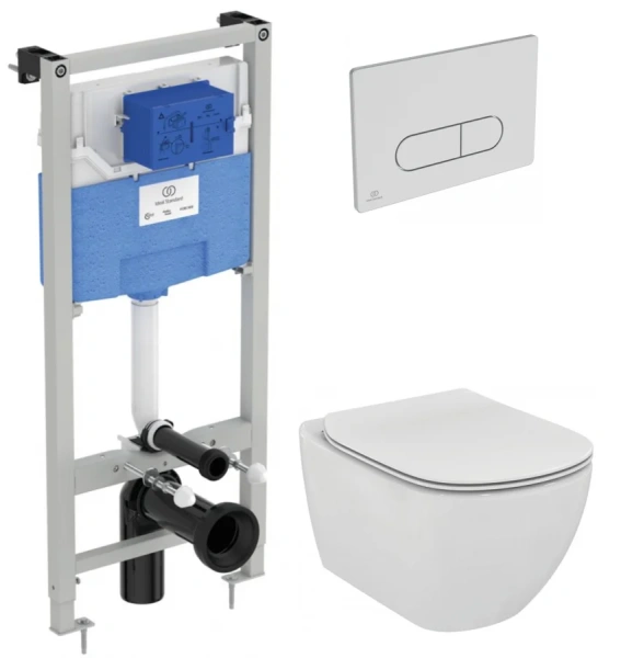Унитаз с инсталляцией Ideal Standard Prosys Oleas Tesi с панелью смыва PR386801 (детальная фотография)
