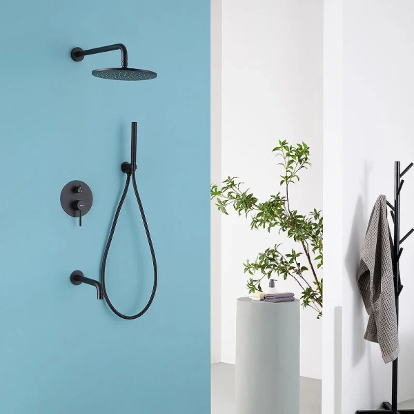 Душевой комплект Abber Wasser Kreis черный матовый AF8117B (детальная фотография), черные