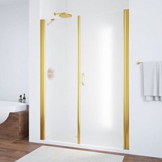 Душевая дверь профиль золотой стекло сатин Vegas-glass