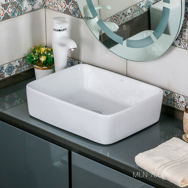 Раковина Brevita 48 см накладная 7050H-805 (детальная фотография), современные, hi-tech