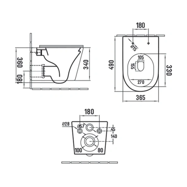 Унитаз подвесной Vincea Piatti антрацит матовый VT1-11SMA (детальная фотография), подвесные, встраиваемые