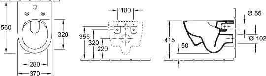 Унитаз подвесной Villeroy & Boch Subway 2.0 с покрытием CeramicPlus 5614A1R1 (детальная фотография), современные, hi-tech, круглые