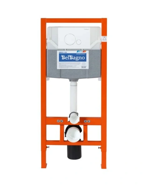Инсталляция для унитаза BelBagno кнопка белая BB001-120/BB014-SR-BIANCO (детальная фотография), для унитаза