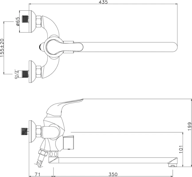 Смеситель, черный/золото Lemark Swan LM5451BG (детальная фотография), современные, hi-tech