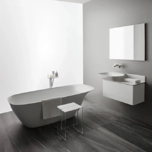 Ванна из искусственного камня Laufen Ino 180x80 см отдельностоящая 2.3030.2.000.000.1 (детальная фотография), овальные