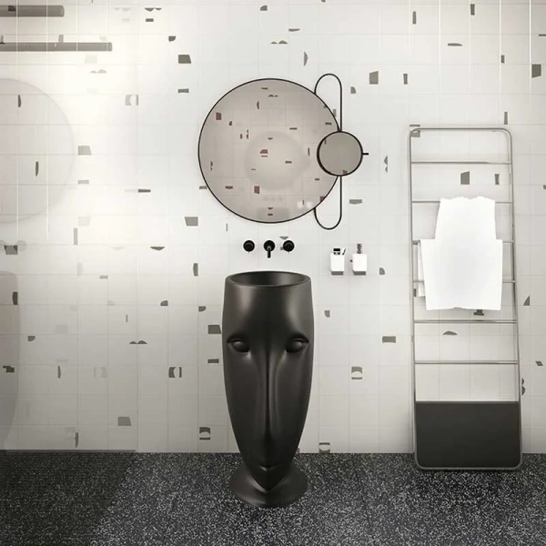 Раковина напольная Kerasan Artwork Moloco черный матовый 474031 (детальная фотография), 45 см