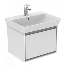 Тумба под раковину подвесная Ideal Standard Connect Air 53 см белый глянцевый, светло-серый матовый