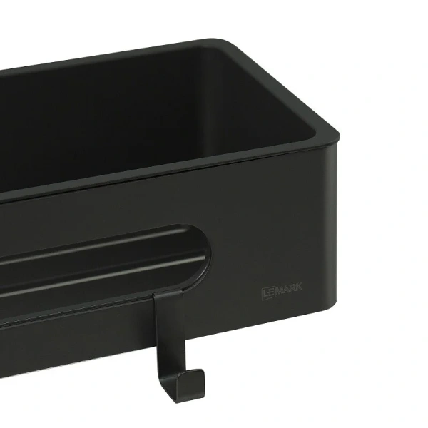 Полочка для ванной Lemark Shelf Line черная 9772044 (детальная фотография), настенные