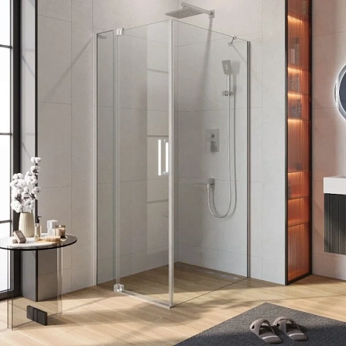 Душевой уголок Cezares Slider 80x100 см стекло тонированное профиль хром - фото 4