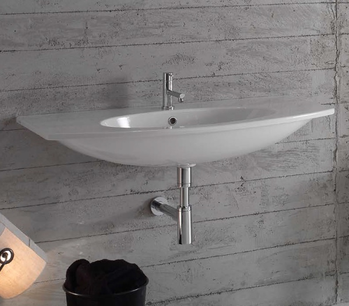 Раковина Globo 4all MD100 MD100.BI (детальная фотография), подвесные, пристенные