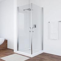 Душевой уголок профиль глянцевый хром стекло прозрачное Vegas-glass