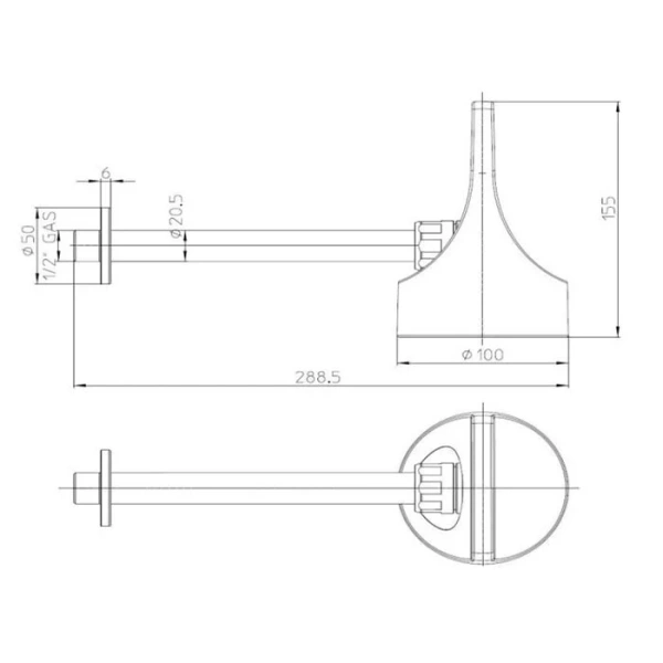 Верхний душ Bossini Apice черный матовый HH1000.073 (детальная фотография), верхние души