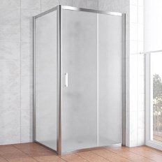 Душевой уголок профиль глянцевый хром стекло сатин Vegas-glass