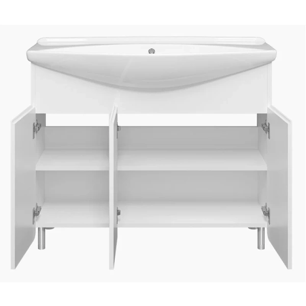 Тумба под раковину напольная Misty Чегет 100 см белая П-Чег-01105-011 (детальная фотография), напольная, пристенная