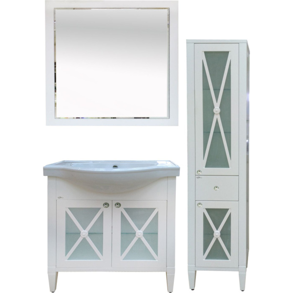 Шкаф-пенал напольный Misty Анна 40 см белый, правый П-Анн-05040-0121ЯП (детальная фотография), 40 см