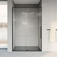 Душевая дверь в нишу Vincea Arno 120 см профиль черный, стекло прозрачное