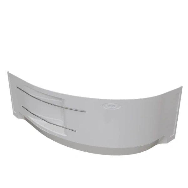 Акриловая ванна Радомир Ирма 2-89-2-1-1-216/2-89-2-2-1-216, 149 x 96.5 см, L/R, полотенцедержатель, фронтальный экран, каркас, сифон, слив-перелив автомат в комплекте, белая (детальная фотография), асимметричные