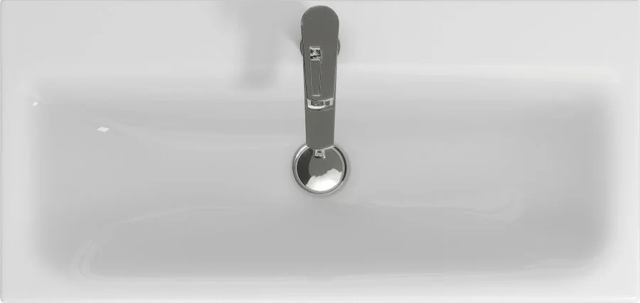 Раковина Cersanit Moduo Slim 80 см прямоугольная UM-MOD80SL/1 (детальная фотография), белые