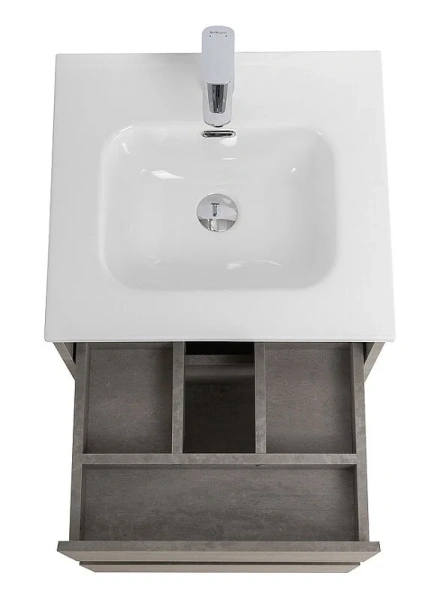 Тумба под раковину подвесная BelBagno Kraft 50 см Cemento Grigio KRAFT-500-2C-SO-CG (детальная фотография), серая