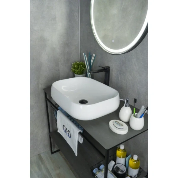 Раковина GID Geometrico N9243 56 см белая 51135 (детальная фотография), керамические