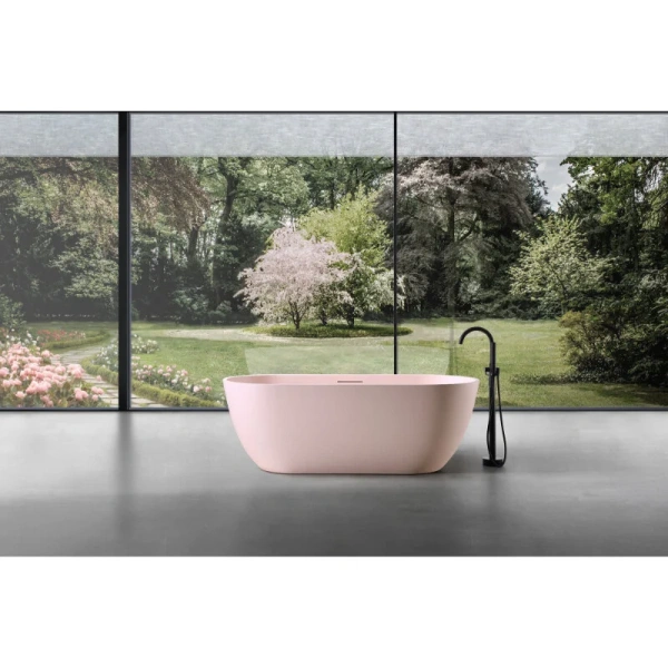 Ванна из искусственного камня Abber Frankfurt 170x75 см розовая матовая AM9941MP (детальная фотография), современныe, hi-tech