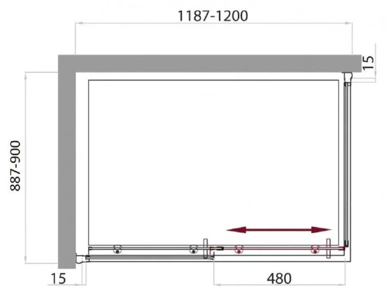 Душевой уголок BelBagno Uno 120х90 см стекло рифленое UNO-AH-1-120/90-P-Cr (детальная фотография), прямоугольные