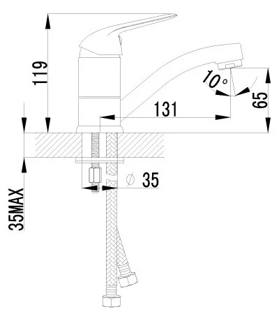 Смеситель для раковины Lemark Plus Advance хром LM1207C (детальная фотография), для раковины