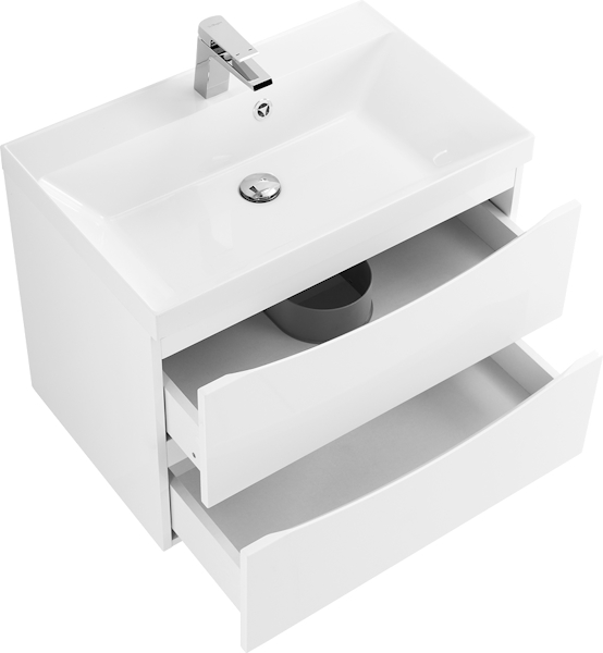 Тумба под раковину подвесная BelBagno Marino 60 см bianco lucido MARINO-600-2C-SO-BL-P (детальная фотография), подвесная, пристенная