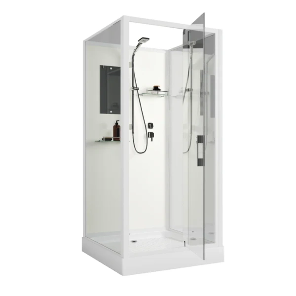 Душевая кабина Niagara Standart 100х100 см без крыши ST100/15Q/BK (детальная фотография), современныe, hi-tech